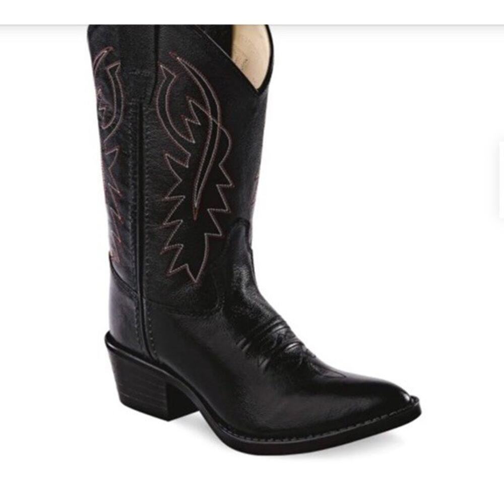 Old West Kids Black Western Boots Size 10.5 Unisex’s